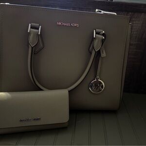 Michael Kors Hope Large Satchel and Jet Set Travel Large Trifold Wallet